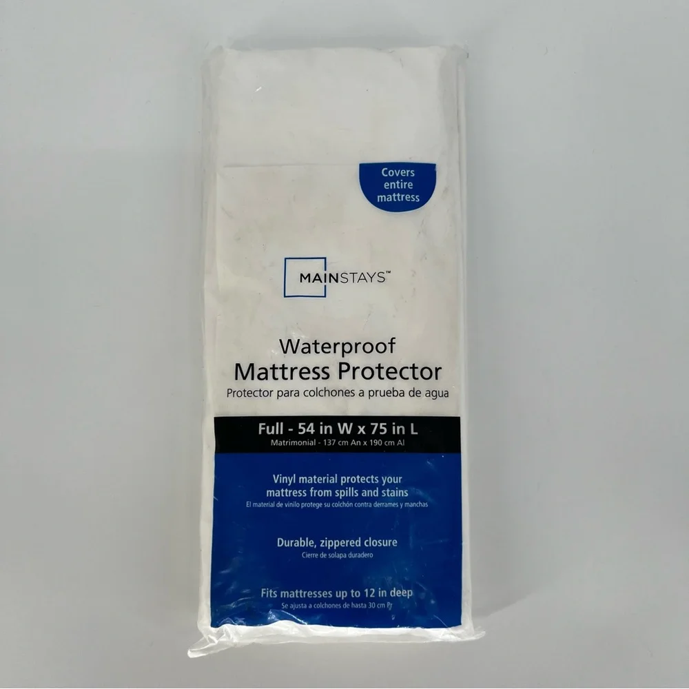Mainstays Vinyl Zippered Waterproof Mattress Proctector Full 54inX75inX12in